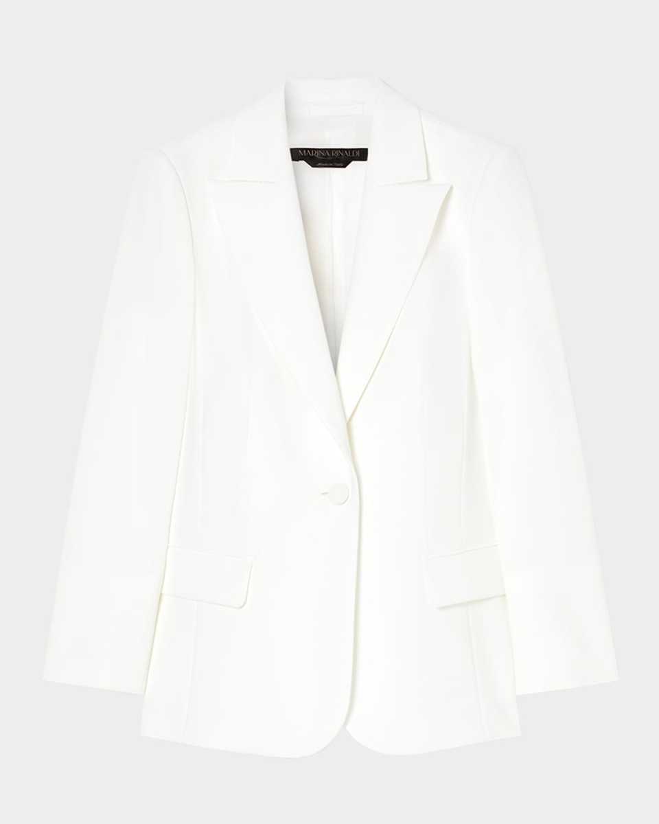 Plus Size Acqua Single-Button Cady Blazer
